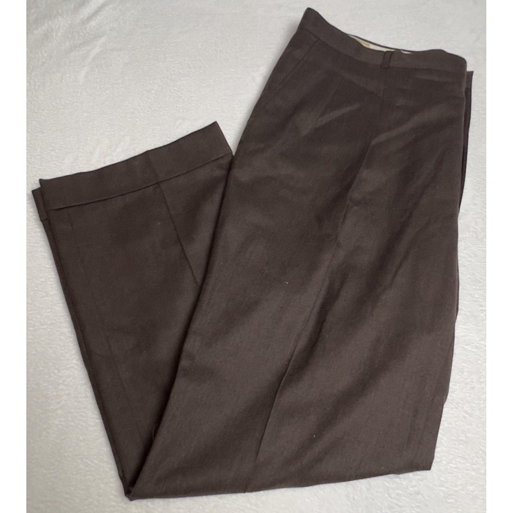 Vintage LL Bean Pants Mens 43 Brown Wool‎ Pleated Dress Trousers USA 80s